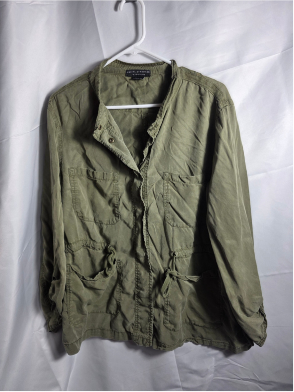 Women's Social Standard by Sanctuary Utility Jacket XXL Olive boho army fall y2k